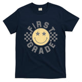 First Grade Star Smile Checker Back To School Retro T-Shirt