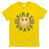 First Grade Star Smile Checker Back To School Retro T-Shirt