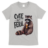 Feral Girl Summer Funny Meme Cute But Feral Raccoon Vacation T-Shirt