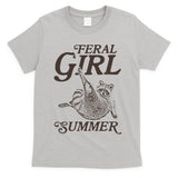 Feral Girl Summer Raccoon Vintage T-Shirt
