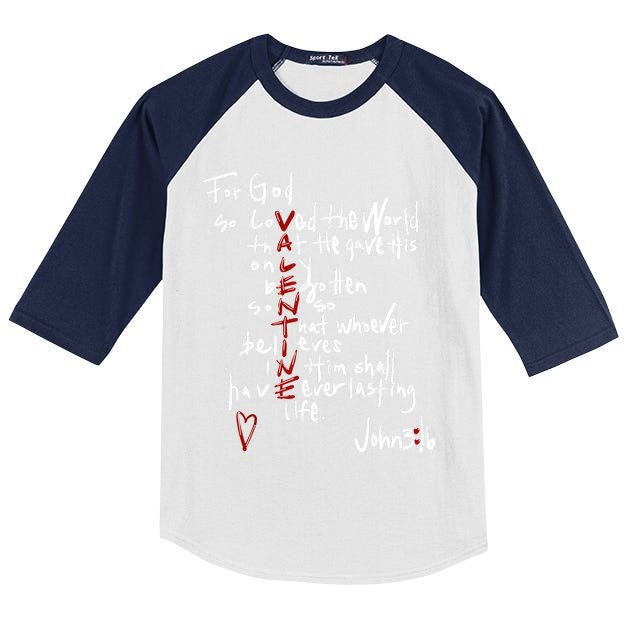 For God So Loved The World Jesus Is My Valentine Kids Colorblock Raglan Jersey