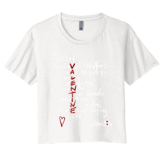 For God So Loved The World Jesus Is My Valentine Women's Crop Top Tee