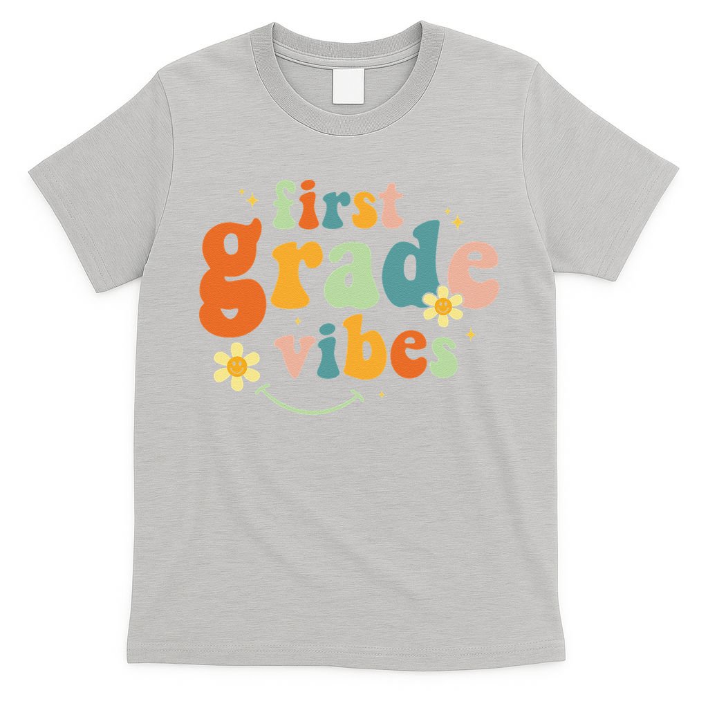 First Grade Vibes 1st Grade Team Retro 1st Day Of School T-Shirt