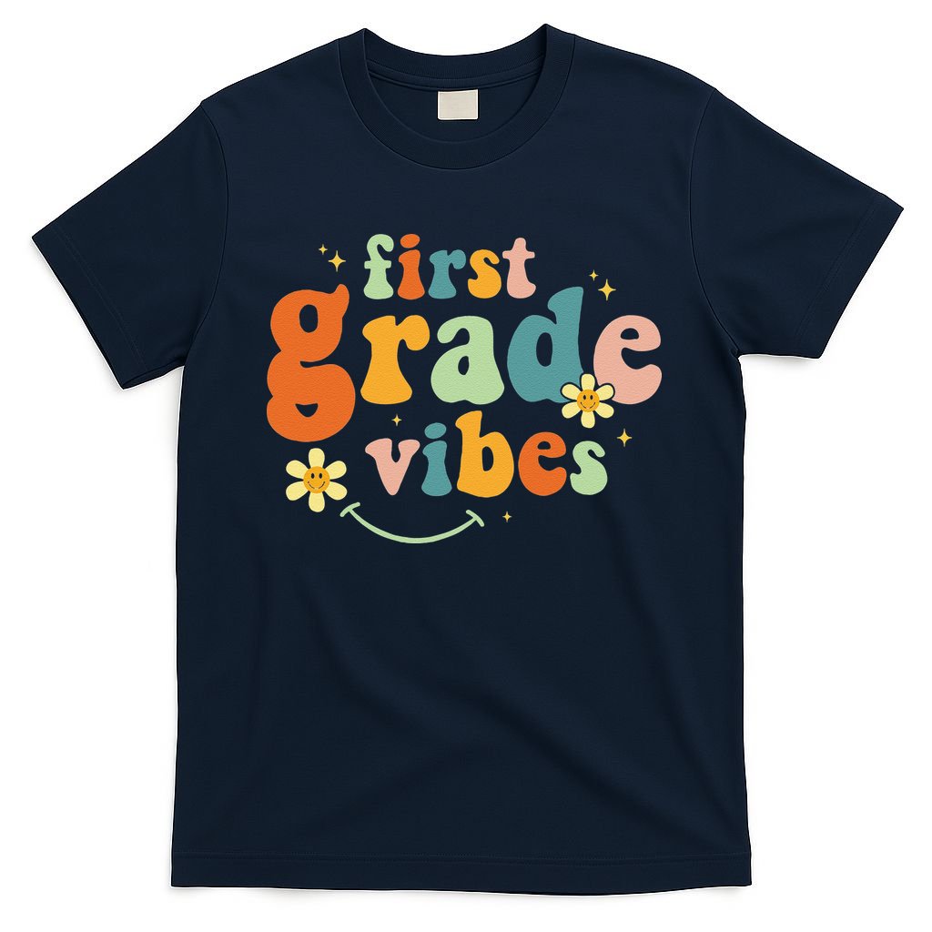 First Grade Vibes 1st Grade Team Retro 1st Day Of School T-Shirt