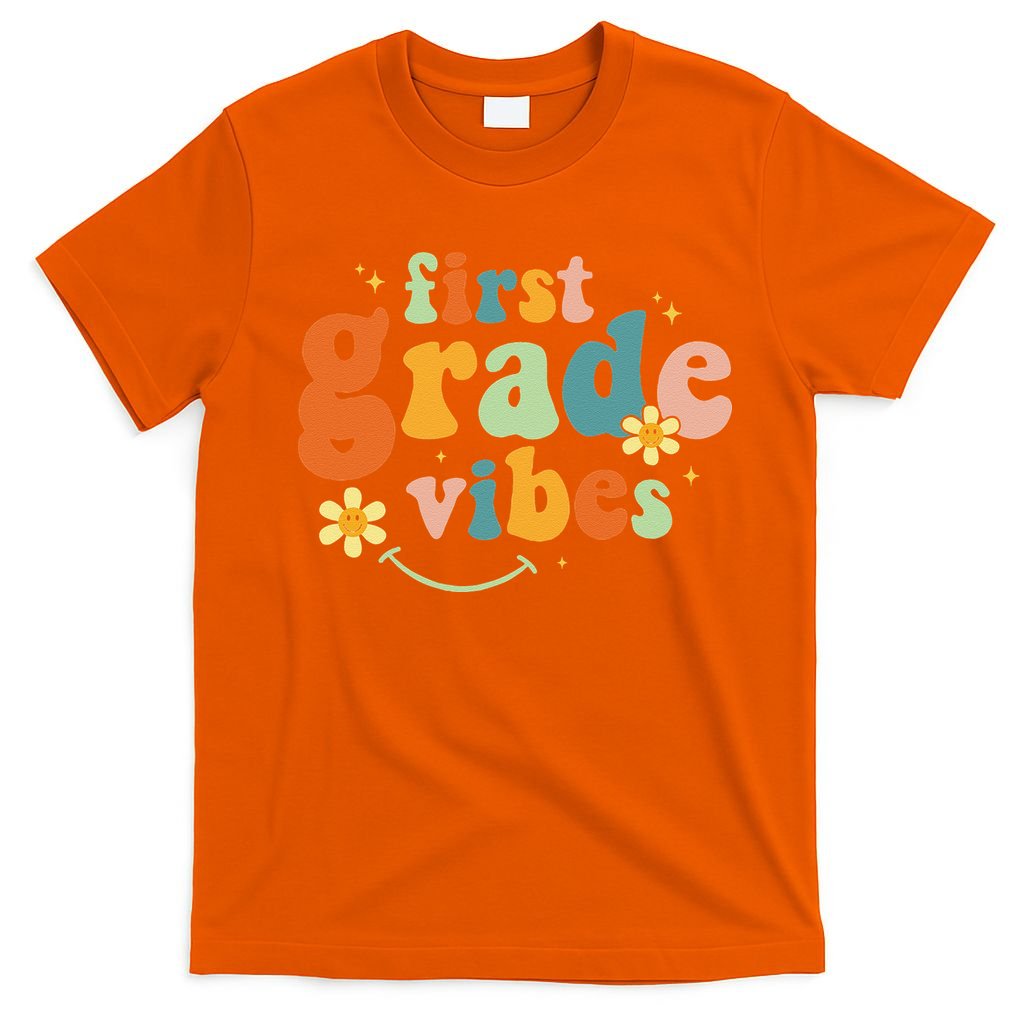 First Grade Vibes 1st Grade Team Retro 1st Day Of School T-Shirt