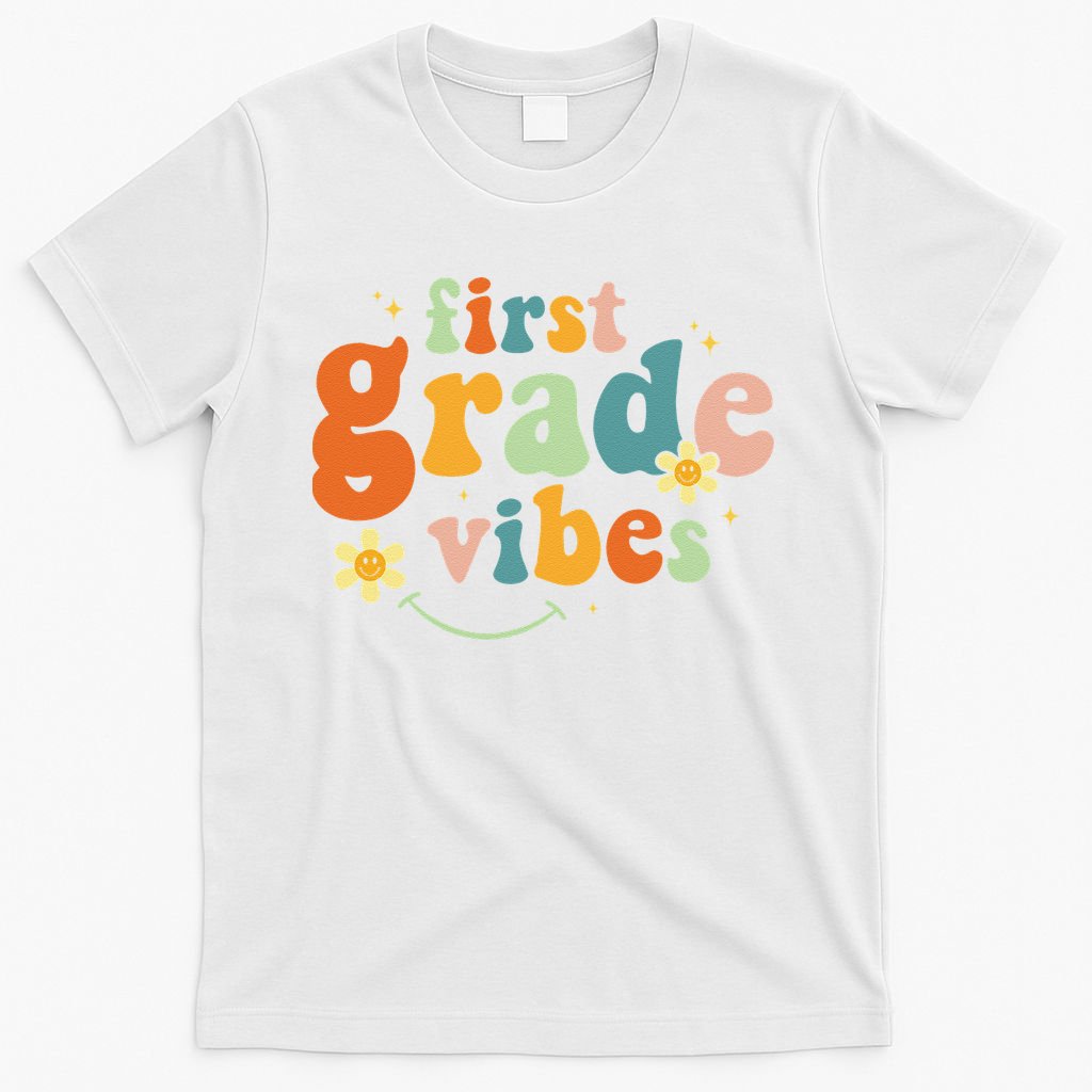 First Grade Vibes 1st Grade Team Retro 1st Day Of School T-Shirt