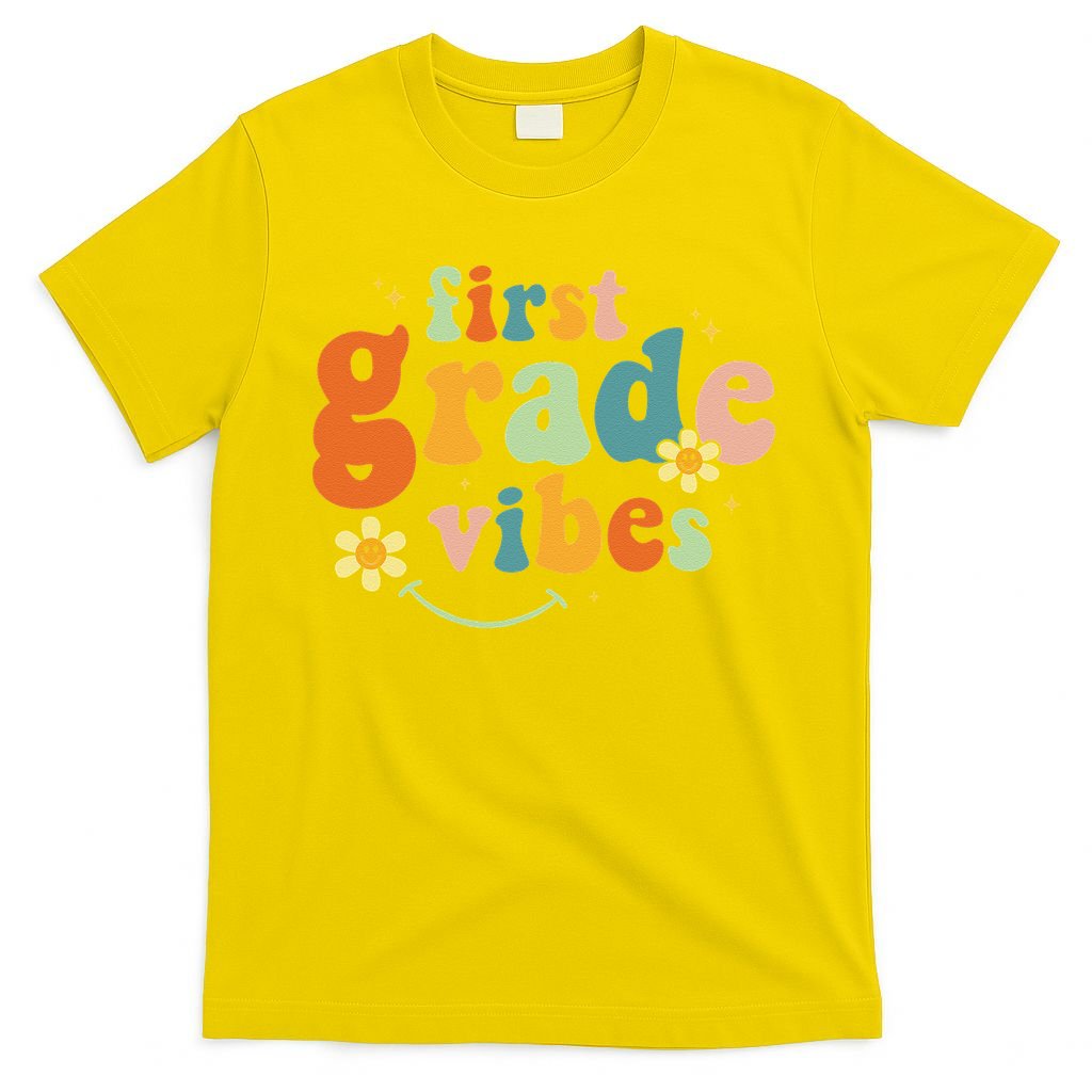 First Grade Vibes 1st Grade Team Retro 1st Day Of School T-Shirt