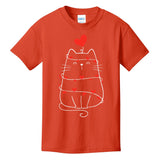 Funny Heart Cat ValentineS Day Heart Cat Lover Valentine Kids T-Shirt