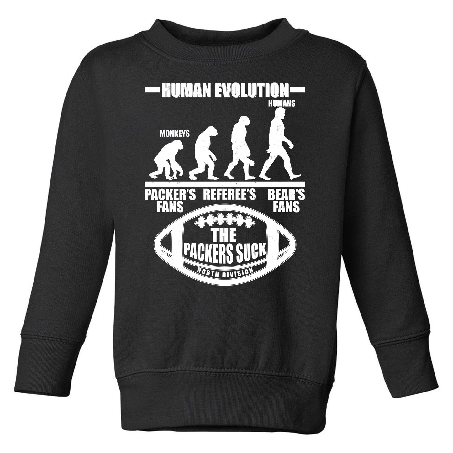 Funny Human Evolution Football Fan Toddler Sweatshirt