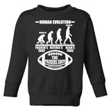 Funny Human Evolution Football Fan Toddler Sweatshirt
