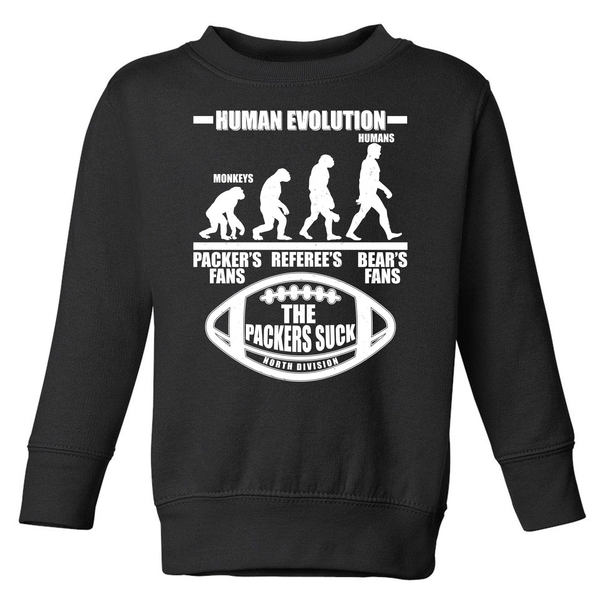 Funny Human Evolution Football Fan Toddler Sweatshirt