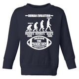Funny Human Evolution Football Fan Toddler Sweatshirt