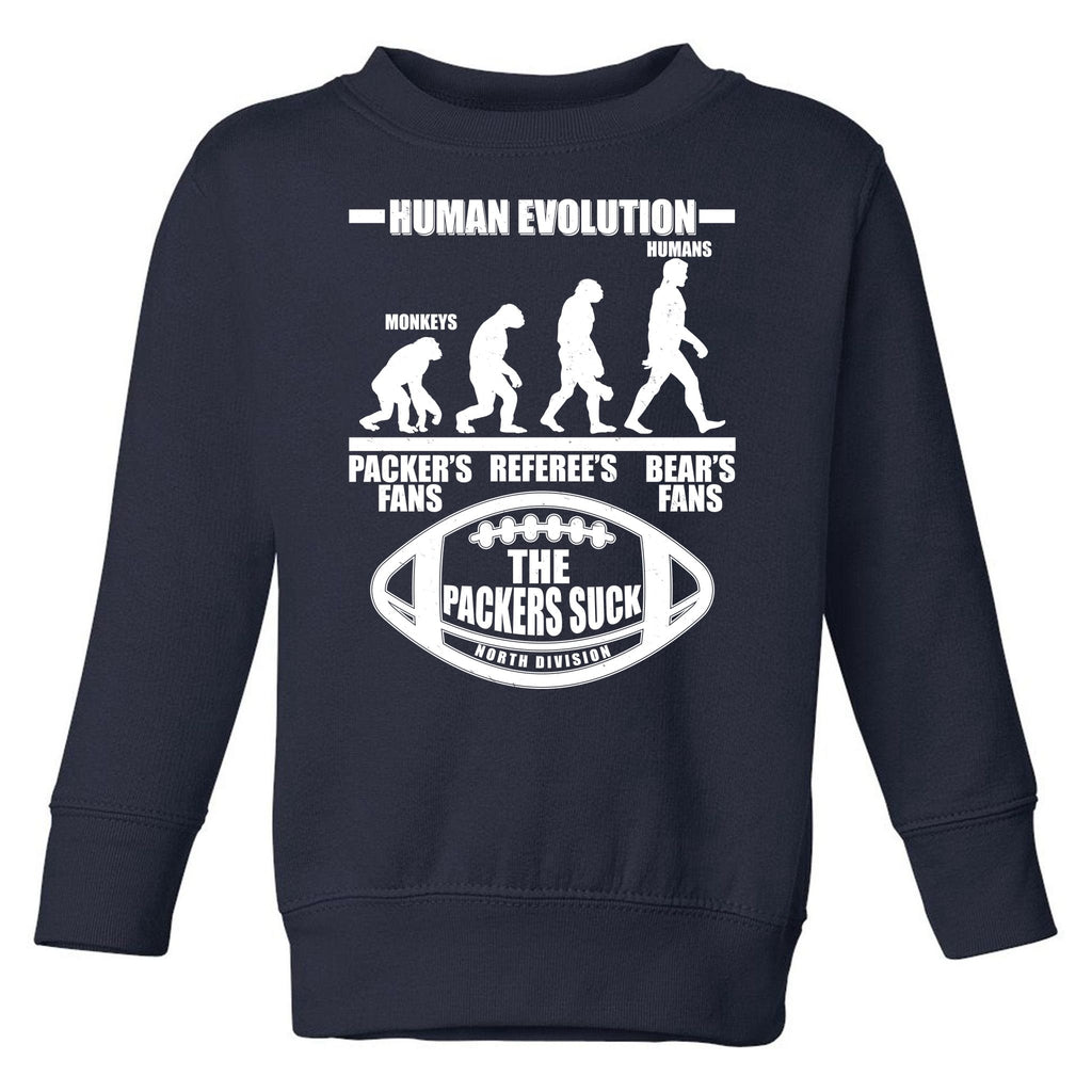Funny Human Evolution Football Fan Toddler Sweatshirt