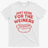 Funny Hotdog Just Here For The Wiener 4th Of July T-Shirt