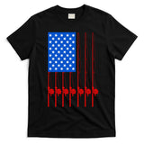 Fishing Poles USA American Flag T-Shirt