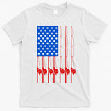 Fishing Poles USA American Flag T-Shirt