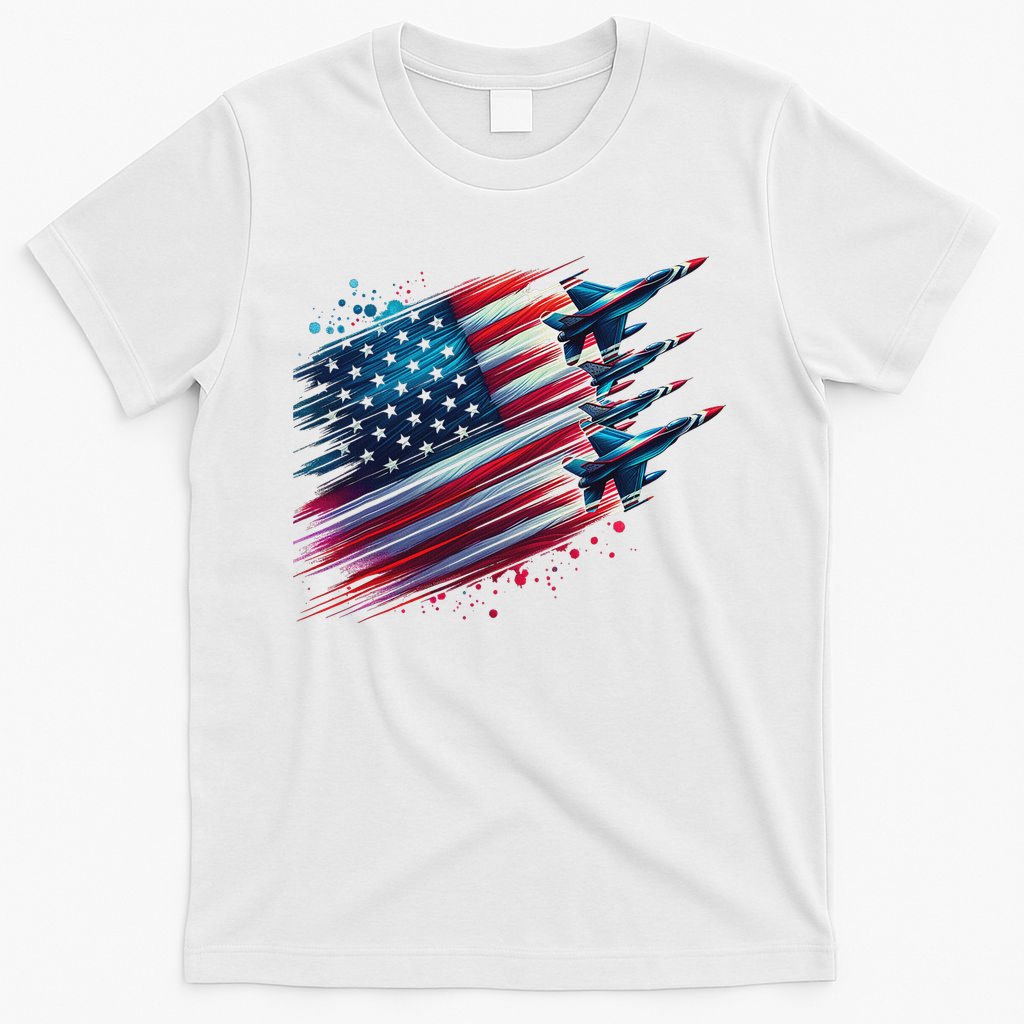 Flying Jets American Flag Usa Patriotic 4th Of July T-Shirt