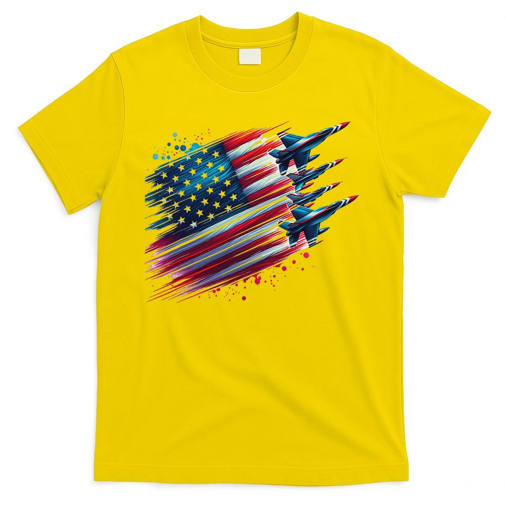 Flying Jets American Flag Usa Patriotic 4th Of July T-Shirt