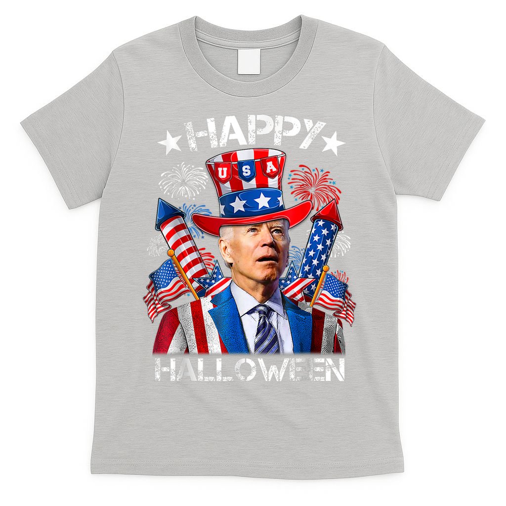 Funny Joe Biden Happy Halloween 4th Of July Firework T-Shirt