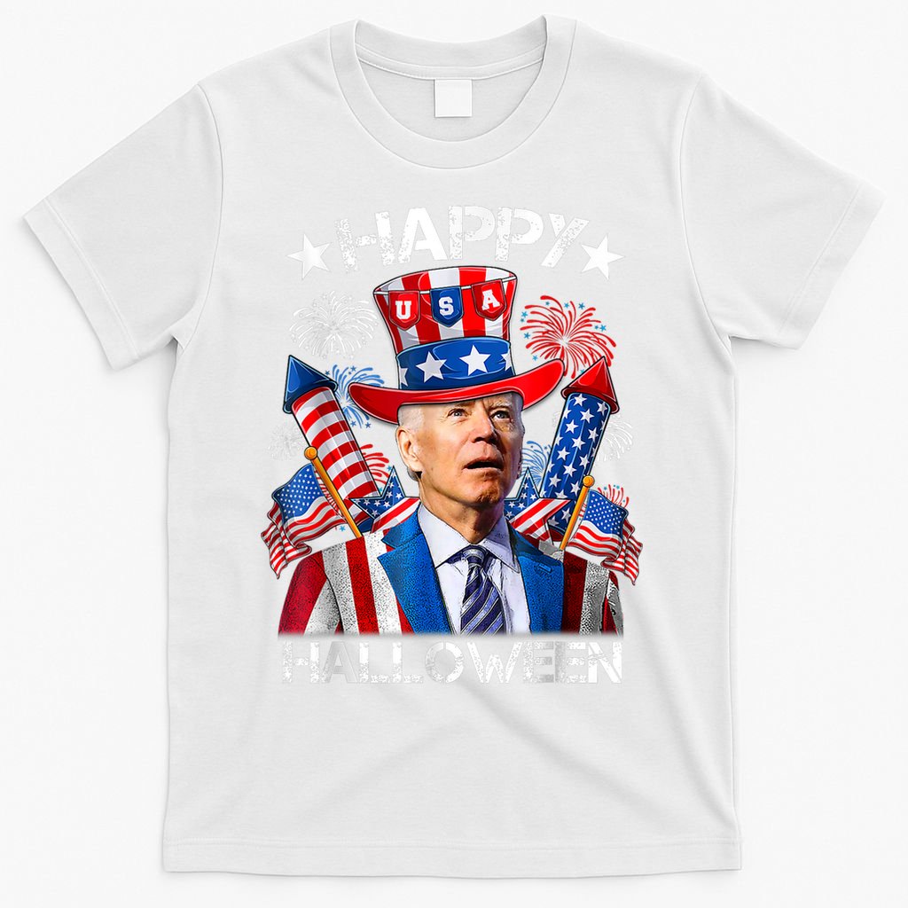 Funny Joe Biden Happy Halloween 4th Of July Firework T-Shirt
