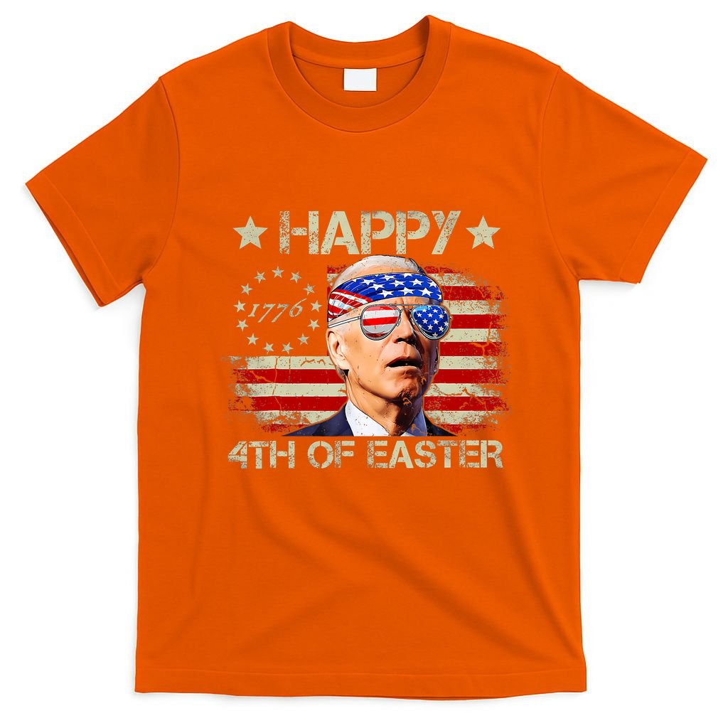 Funny Joe Biden 4th Of July Happy 4th Of Easter Us Flag T-Shirt