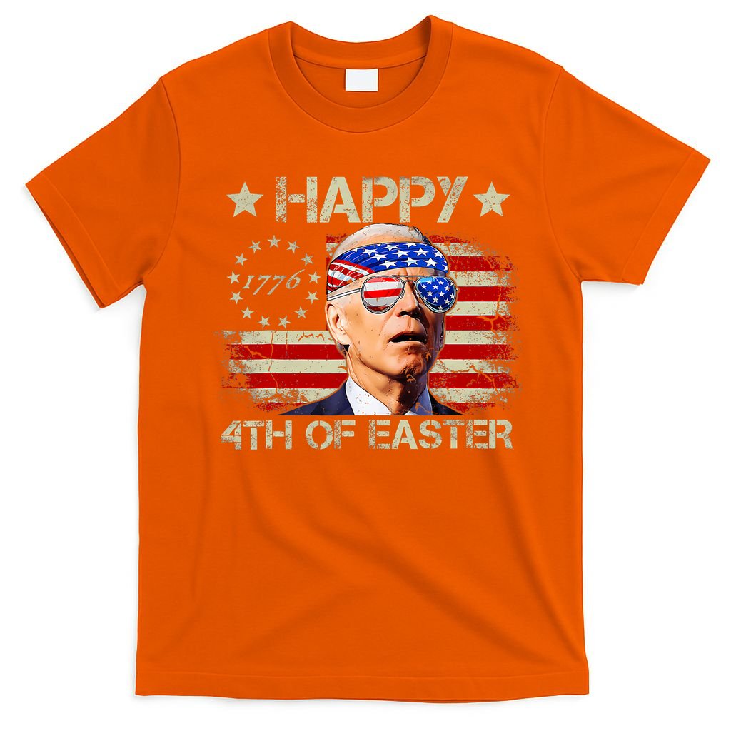 Funny Joe Biden 4th Of July Happy 4th Of Easter Us Flag T-Shirt
