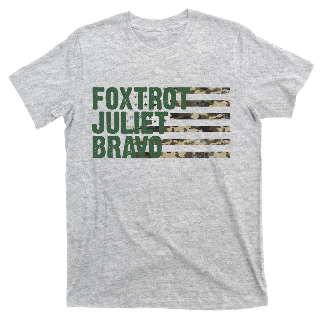 Foxtrot Juliet Bravo Camo Military Flag T-Shirt