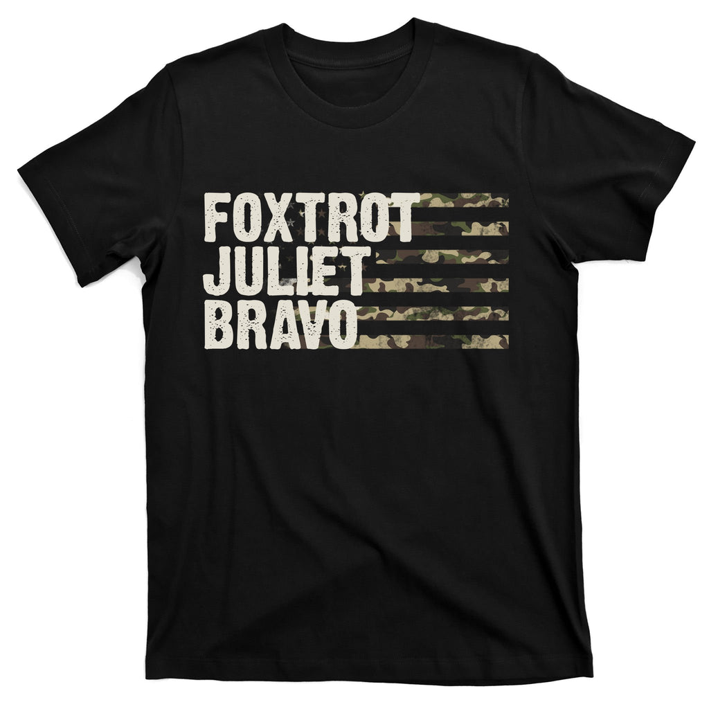 Foxtrot Juliet Bravo Camo Military Flag T-Shirt