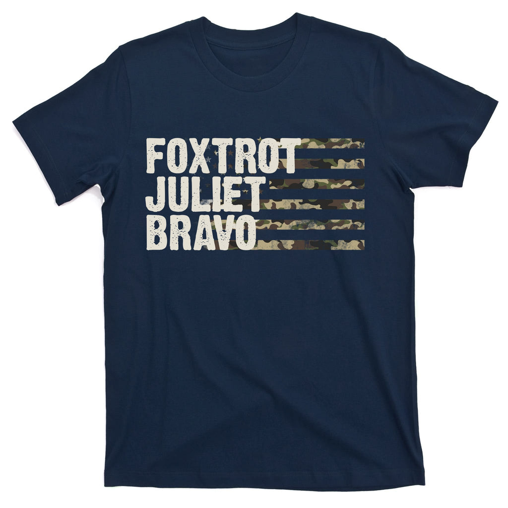 Foxtrot Juliet Bravo Camo Military Flag T-Shirt
