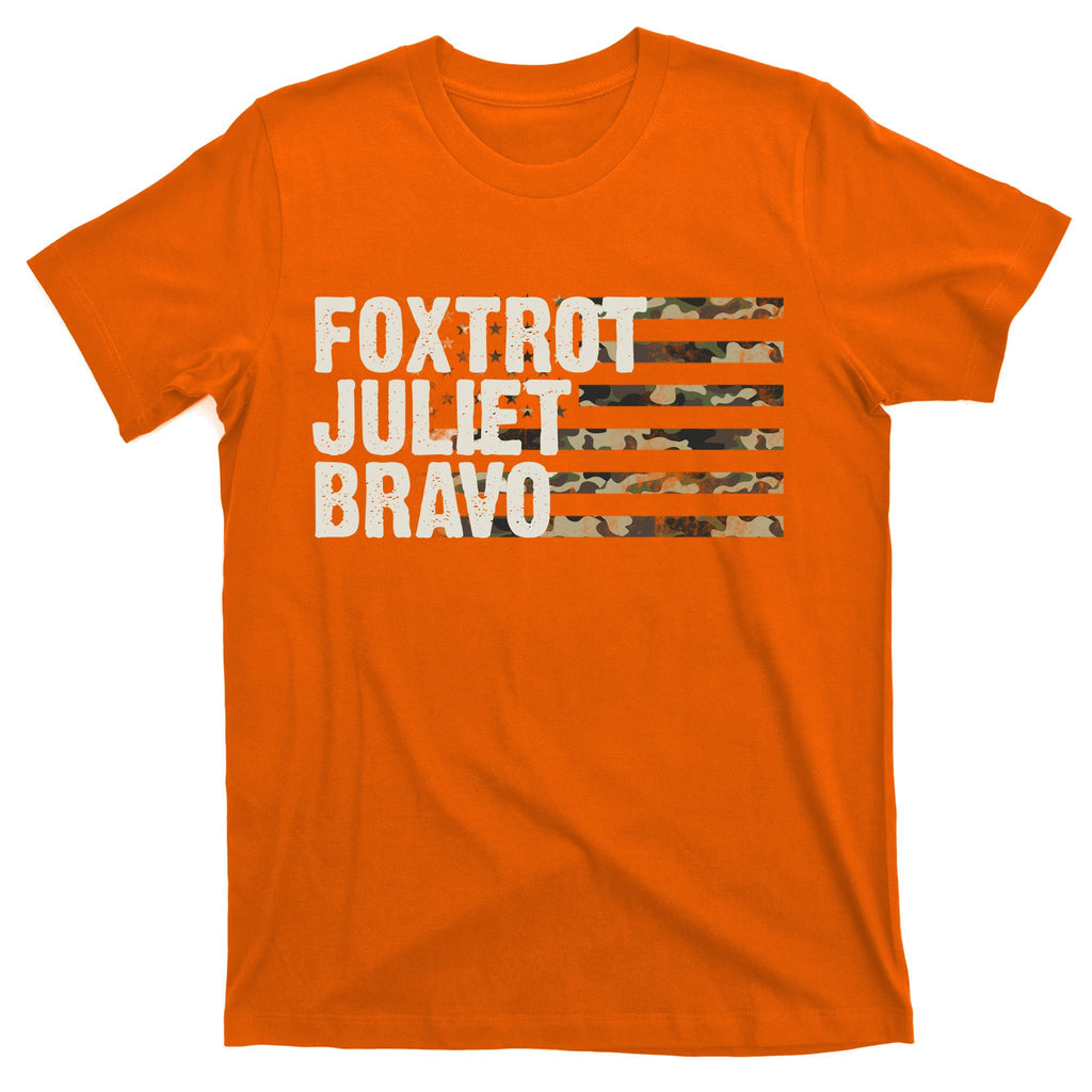 Foxtrot Juliet Bravo Camo Military Flag T-Shirt