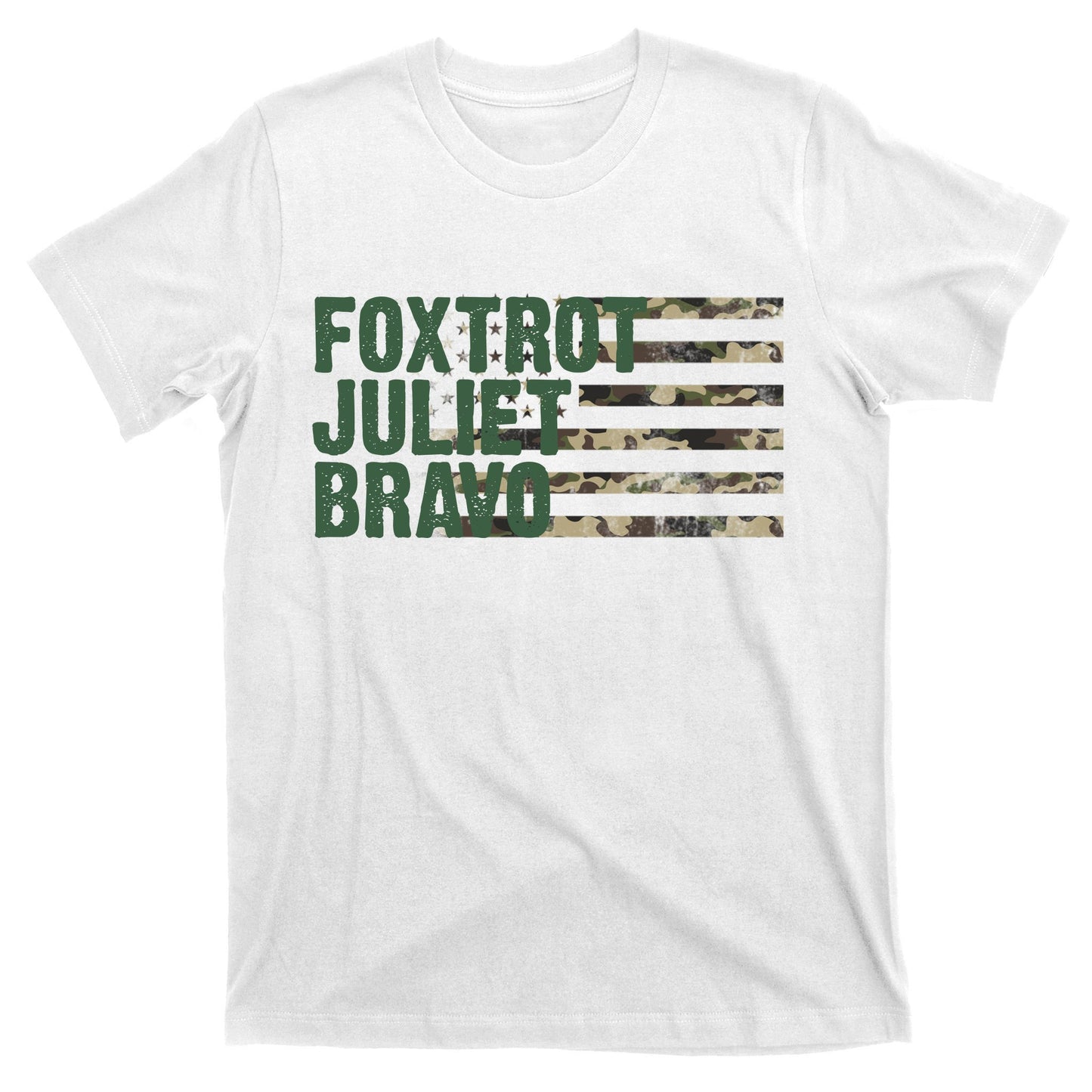 Foxtrot Juliet Bravo Camo Military Flag T-Shirt