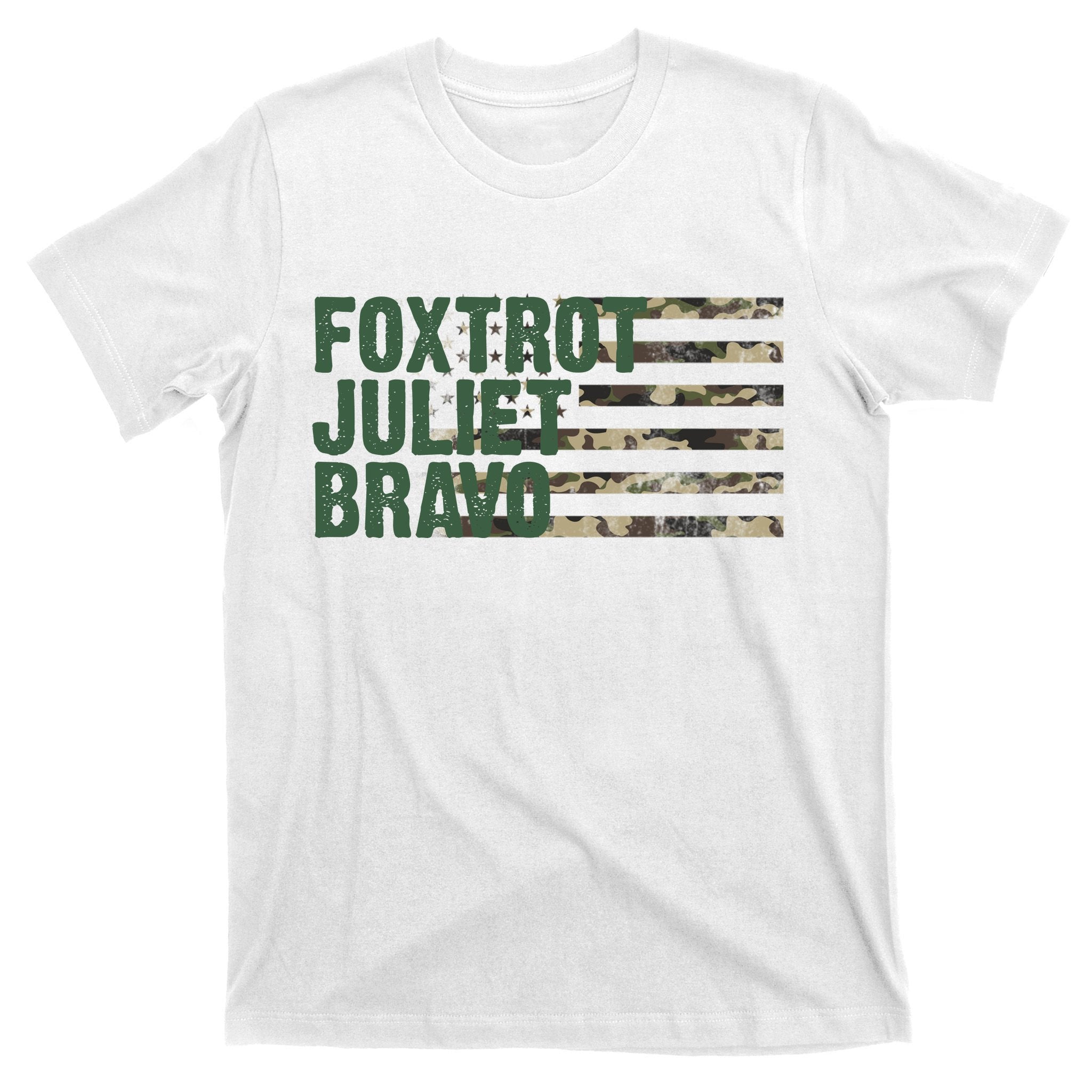 Foxtrot Juliet Bravo Camo Military Flag T-Shirt