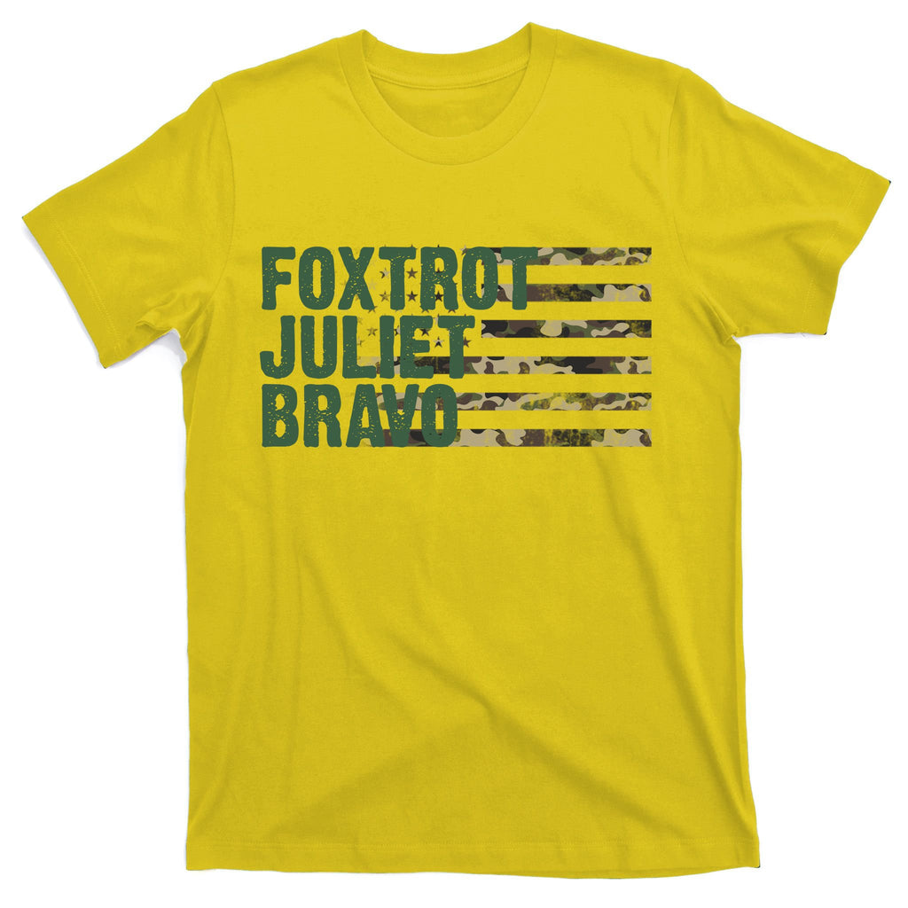 Foxtrot Juliet Bravo Camo Military Flag T-Shirt