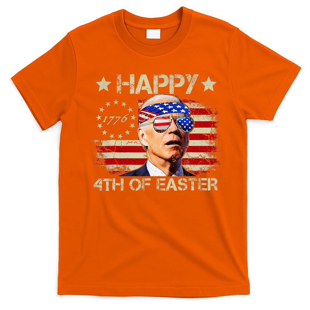 Funny Joe Biden 4th Of July Happy 4th Of Easter Us Flag T-Shirt