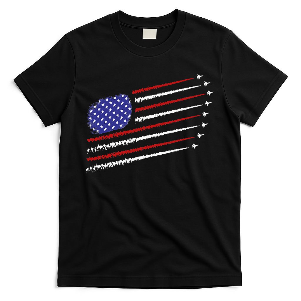 Fighter Jets With USA American Flag 4th Of July Celebration T-Shirt