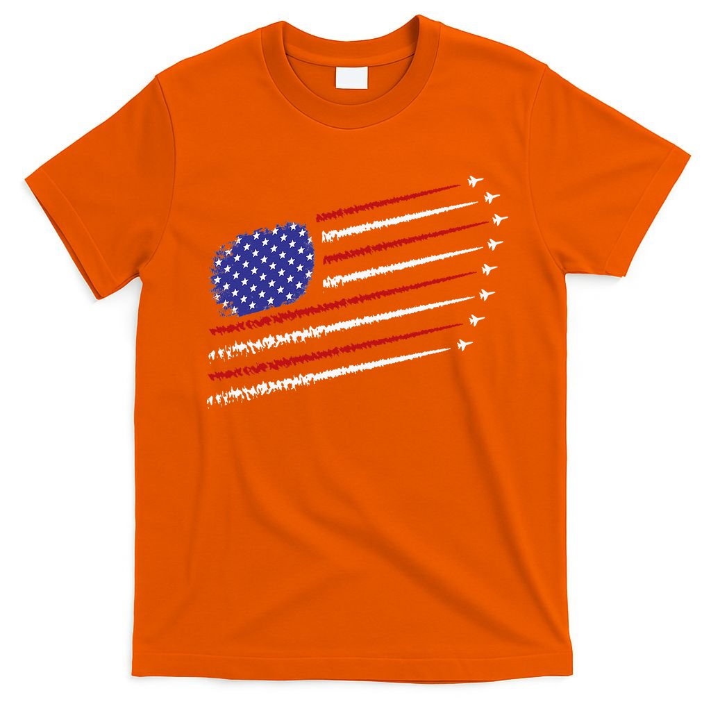 Fighter Jets With USA American Flag 4th Of July Celebration T-Shirt