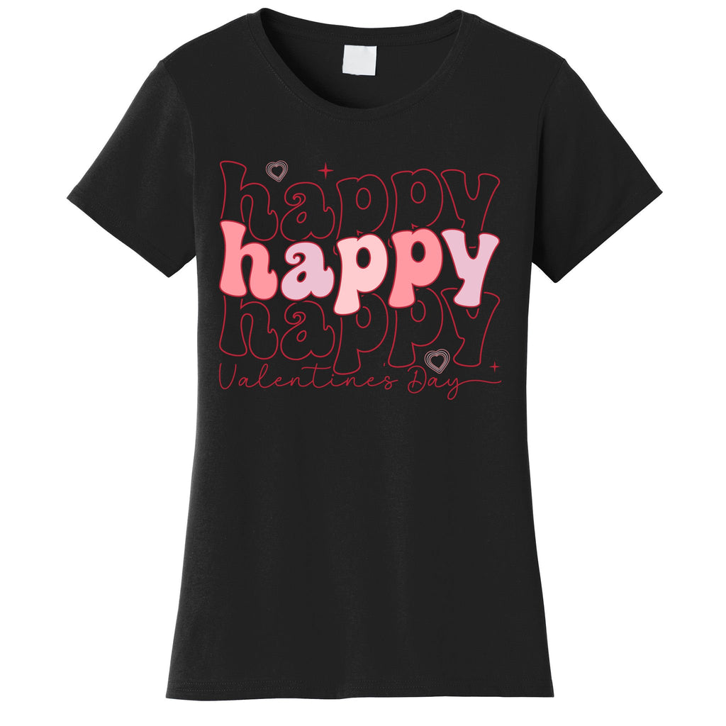 Funny Love Happy Valentine Day Hearts Love Valentine Day Women's T-Shirt