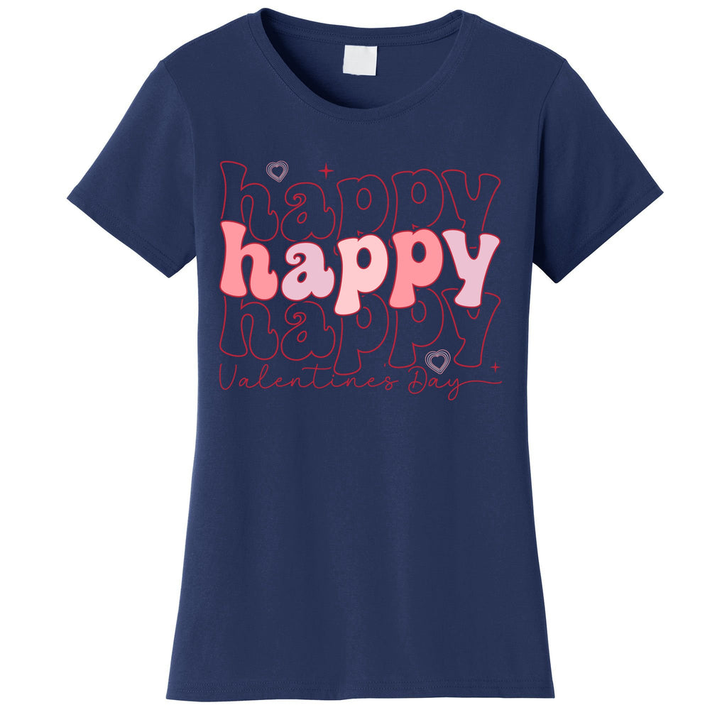 Funny Love Happy Valentine Day Hearts Love Valentine Day Women's T-Shirt