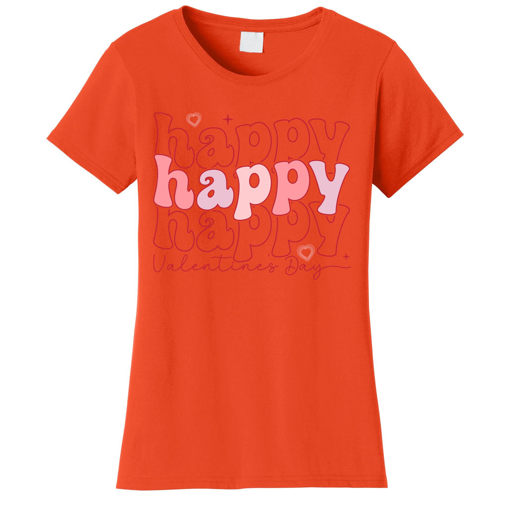 Funny Love Happy Valentine Day Hearts Love Valentine Day Women's T-Shirt