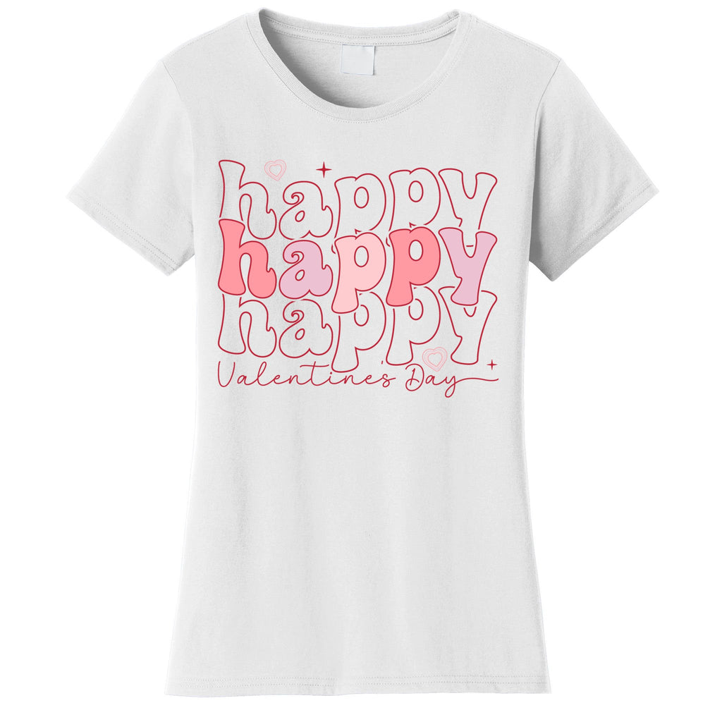 Funny Love Happy Valentine Day Hearts Love Valentine Day Women's T-Shirt