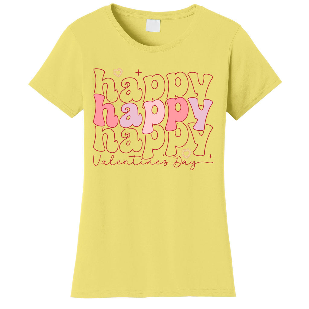 Funny Love Happy Valentine Day Hearts Love Valentine Day Women's T-Shirt