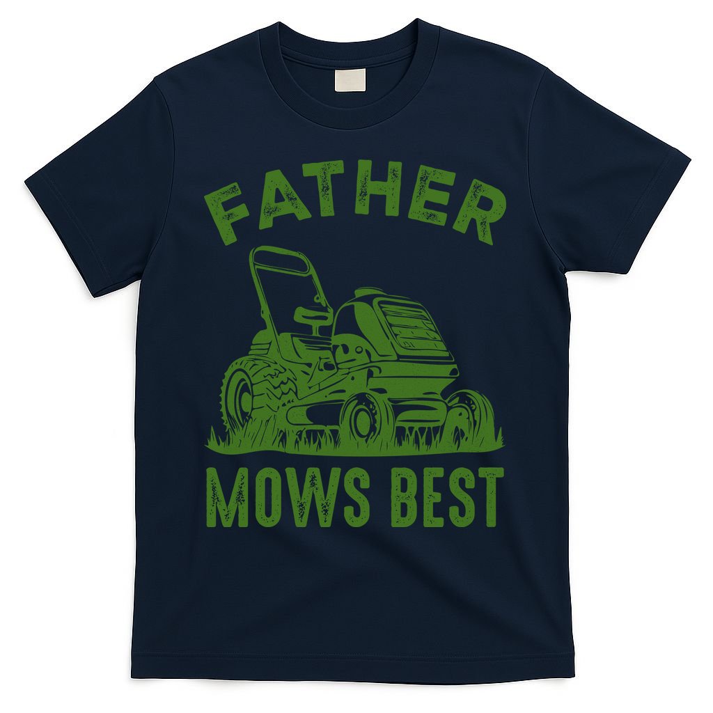 Father Mows Best Retro Vintage Funny Dad T-Shirt