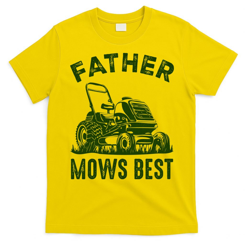 Father Mows Best Retro Vintage Funny Dad T-Shirt