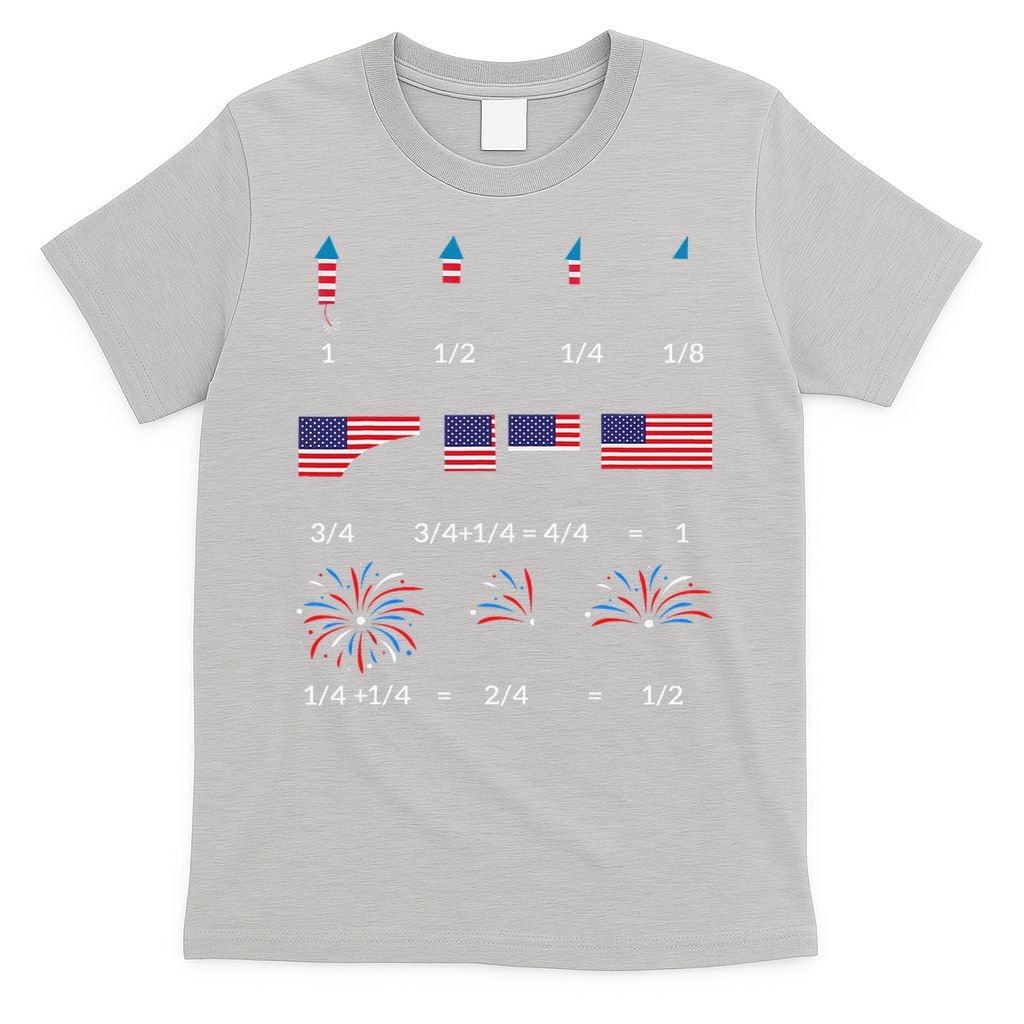 Funny Math Fraction Fireworks Teacher Patriotic Usa 4th T-Shirt