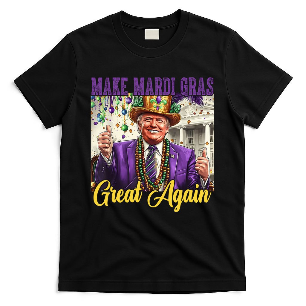 Funny Mardi Gras Donald Trump American Flag T-Shirt