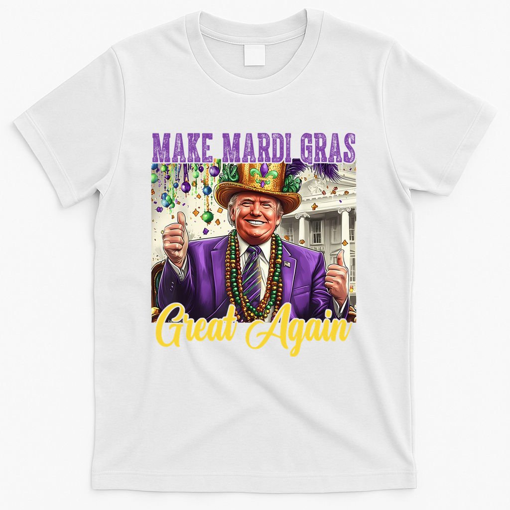 Funny Mardi Gras Donald Trump American Flag T-Shirt