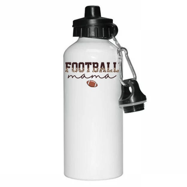 Football Mama Leopard Aluminum Water Bottle