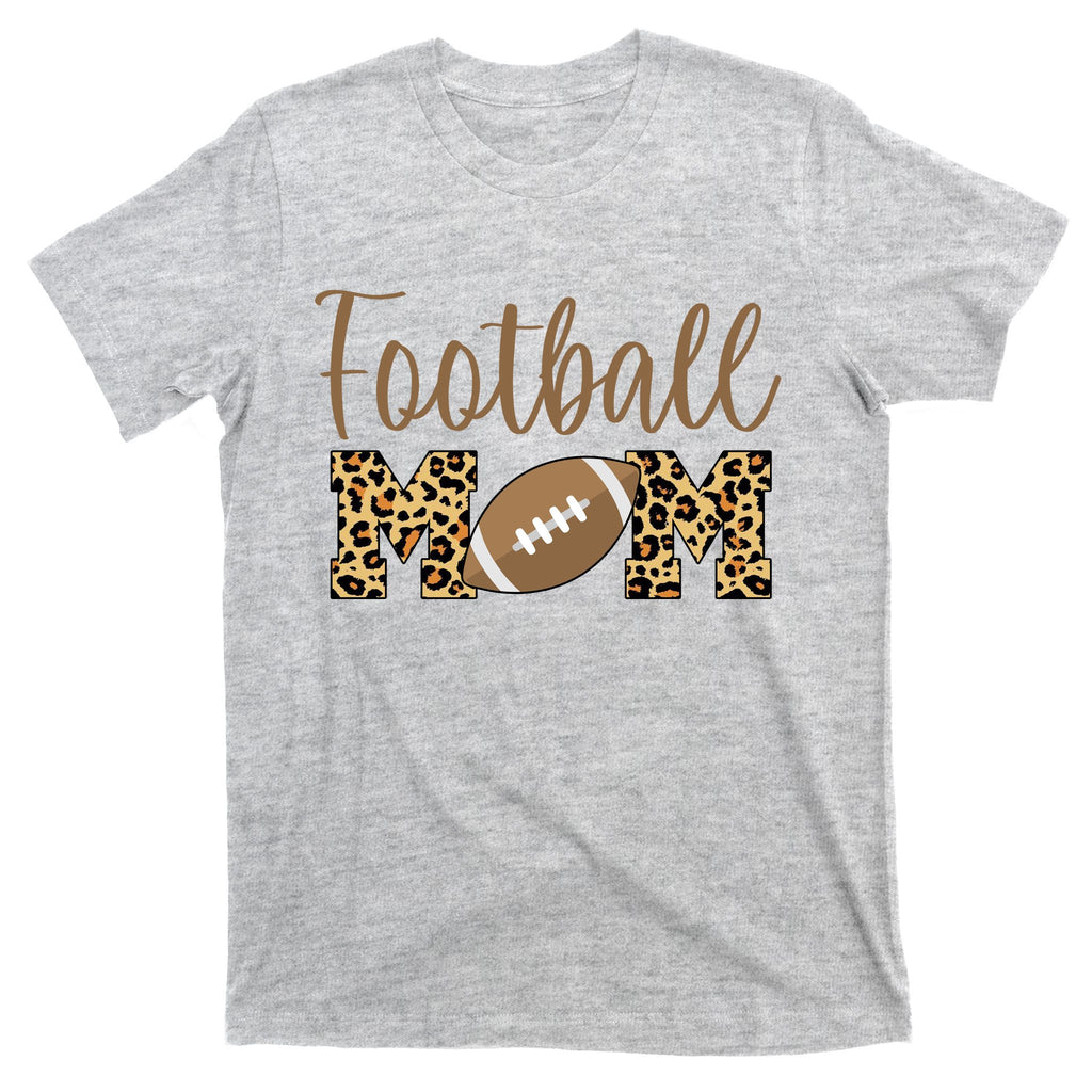 Football Mom Leopard Cute Logo Fan T-Shirt