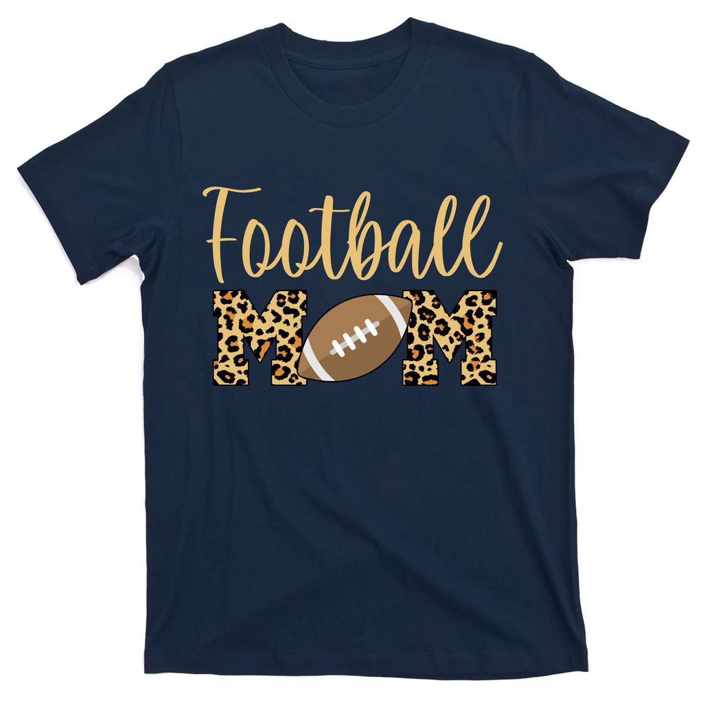 Football Mom Leopard Cute Logo Fan T-Shirt