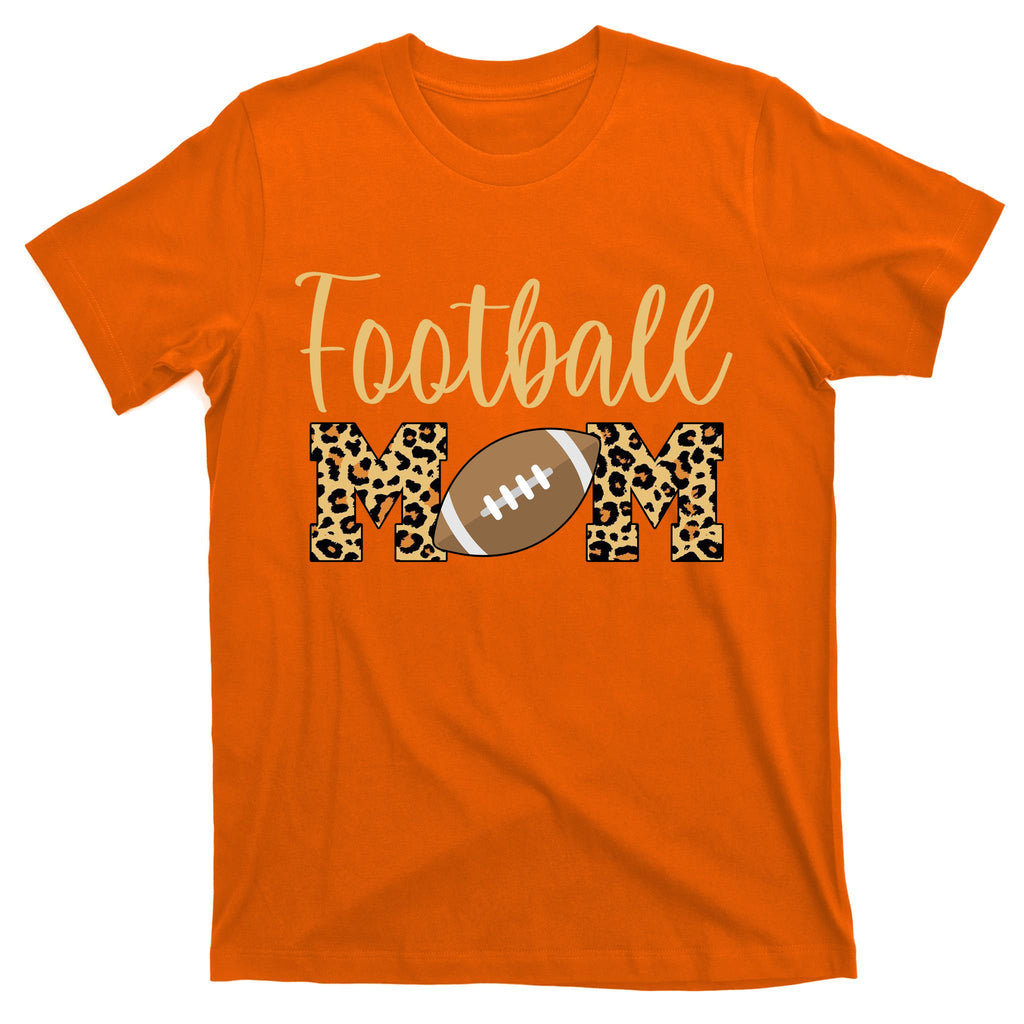 Football Mom Leopard Cute Logo Fan T-Shirt